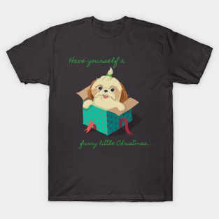 Have Yourself A Furry Little Christmas (Have Yourself A Merry Little Christmas) Christmas Present Dog T-Shirt